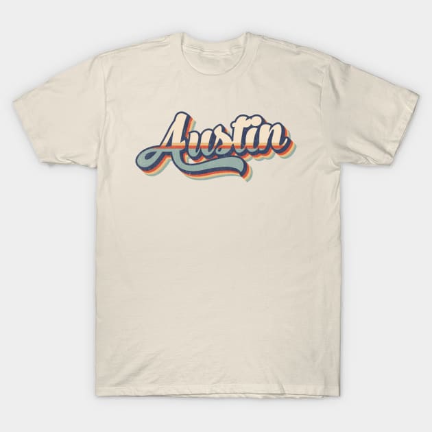 Austin // Retro Vintage Style T-Shirt by Stacy Peters Art